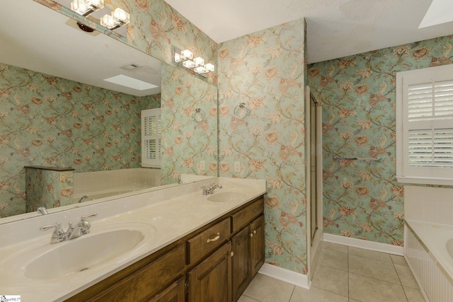 5 Bellfort Ct, Taylors, SC 29687 - full bath with baseboards, a sink, a bath, and tile patterned floors