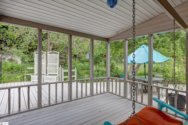 5 Bellfort Ct, Taylors, SC 29687 - unfurnished sunroom featuring outdoor dining space