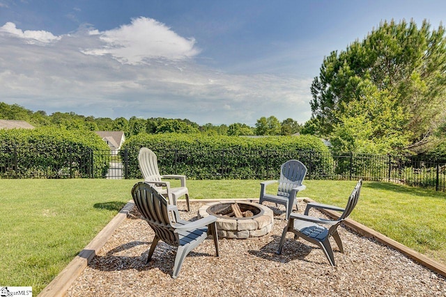 106 Hickory Valley Way, Taylors, SC 29687 - view of yard featuring fence and a fire pit
