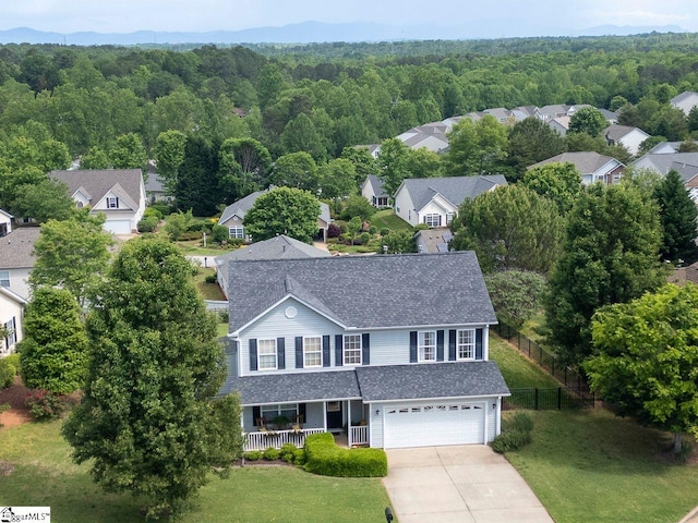 106 Hickory Valley Way, Taylors, SC 29687 - drone / aerial view with a residential view and a wooded view