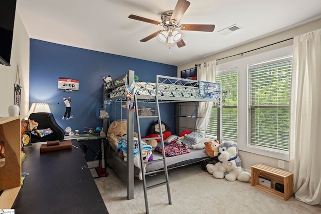 324 Runion Lake Ct, Taylors, SC 29687 - bedroom with a ceiling fan and visible vents