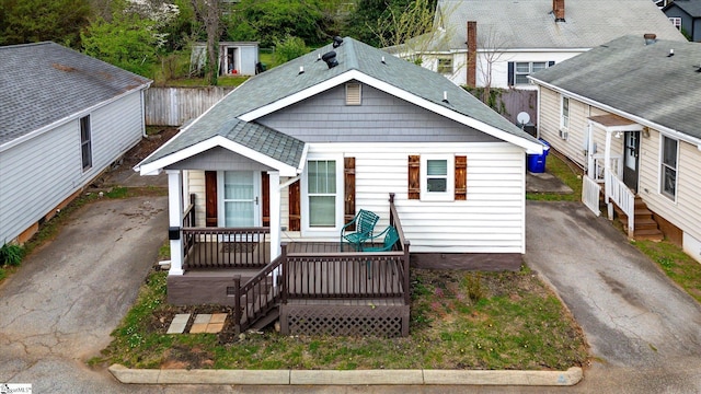 4 Burns Cir, Greenville, SC 29605 - view of front facade with a shingled roof and fence