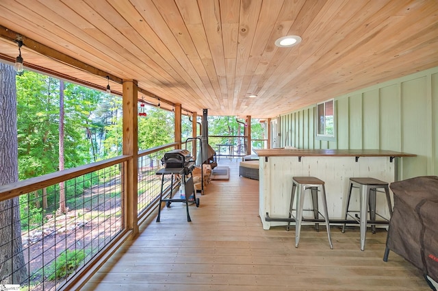 261 Joann Cir, Fair Play, SC 29643 - wooden terrace featuring outdoor dry bar