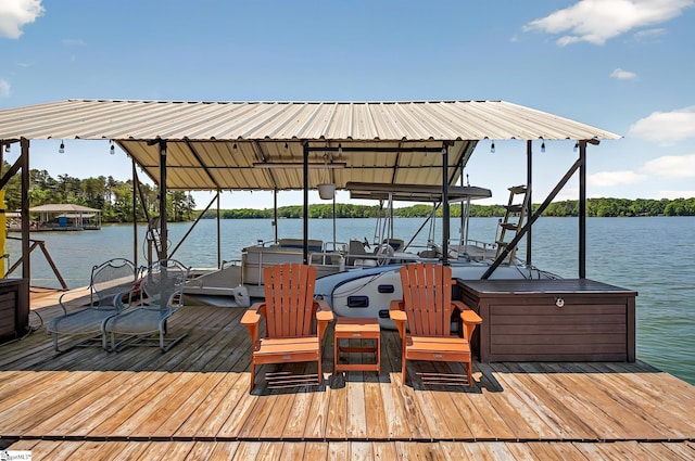 261 Joann Cir, Fair Play, SC 29643 - view of dock with a water view and boat lift