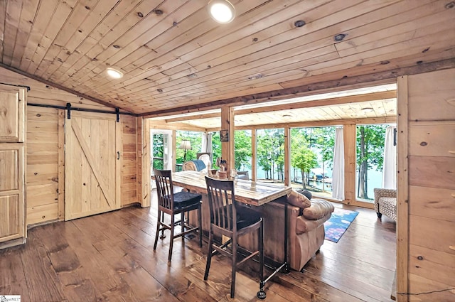 261 Joann Cir, Fair Play, SC 29643 - dining space with a wealth of natural light, lofted ceiling, and dark wood-style floors