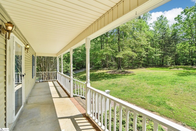 view of patio featuring covered porch