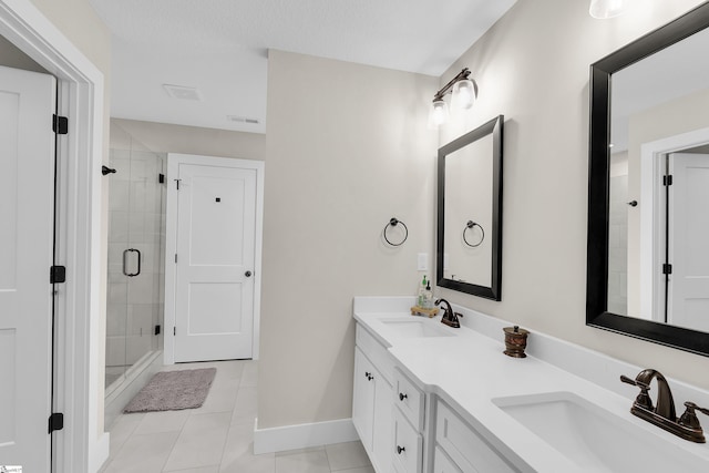 555 Canewood Ln, Campobello, SC 29322 - full bathroom with a sink, tile patterned flooring, and a stall shower