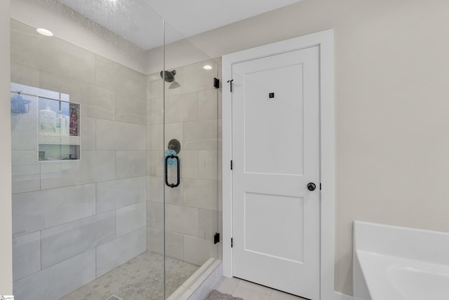 555 Canewood Ln, Campobello, SC 29322 - full bathroom with tile patterned floors and a stall shower