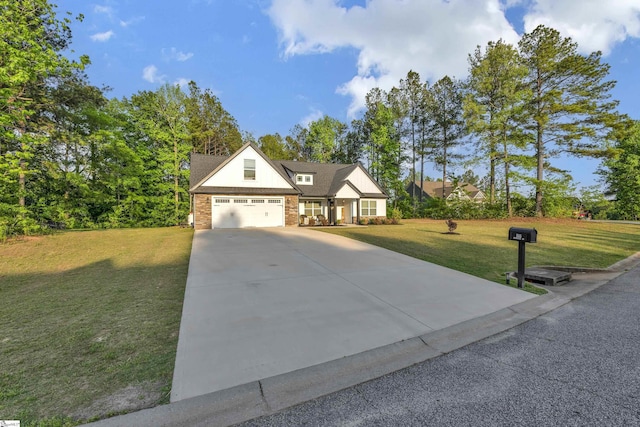 555 Canewood Ln, Campobello, SC 29322 - view of front of property with concrete driveway, a front lawn, and brick siding