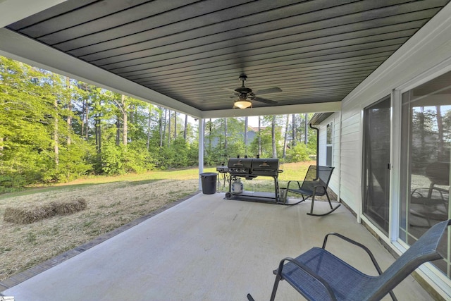 555 Canewood Ln, Campobello, SC 29322 - view of patio / terrace featuring ceiling fan and grilling area