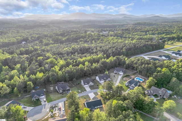 555 Canewood Ln, Campobello, SC 29322 - aerial view with a wooded view and a mountain view