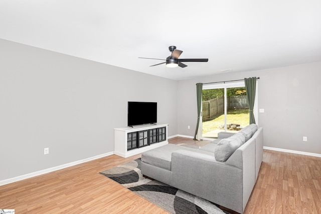 301 Glenlea Ln, Greenville, SC 29617 - living area with light wood finished floors, baseboards, and ceiling fan
