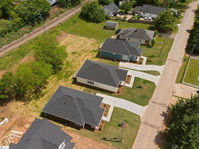 drone / aerial view with a residential view