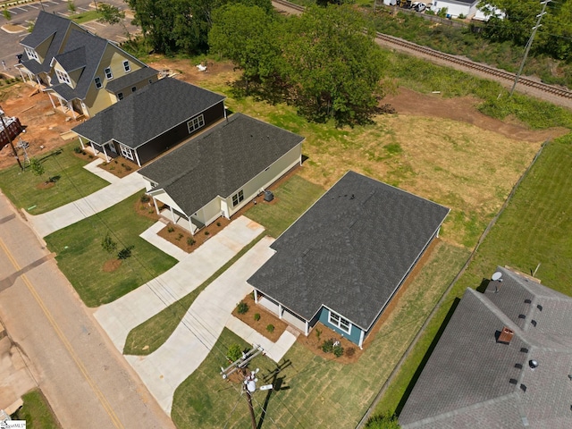 drone / aerial view with a residential view
