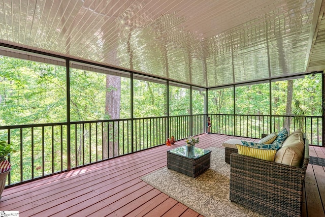 sunroom / solarium with an outdoor living space