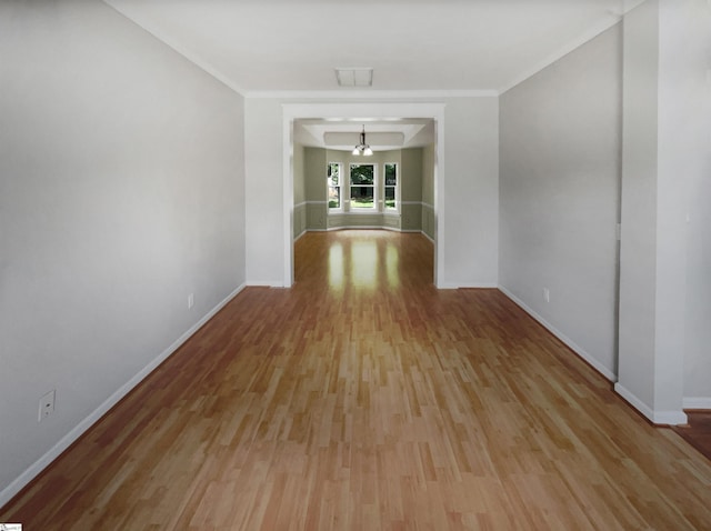 102 Thurber Way, Simpsonville, SC 29681 - hallway with baseboards, ornamental molding, visible vents, and wood finished floors