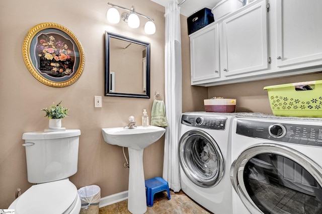 6 Shallow Creek Ct, Fountain Inn, SC 29644 - laundry area with laundry area, baseboards, light tile patterned floors, and independent washer and dryer