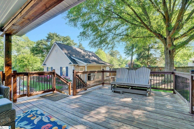 6 Shallow Creek Ct, Fountain Inn, SC 29644 - wooden deck with a fenced backyard