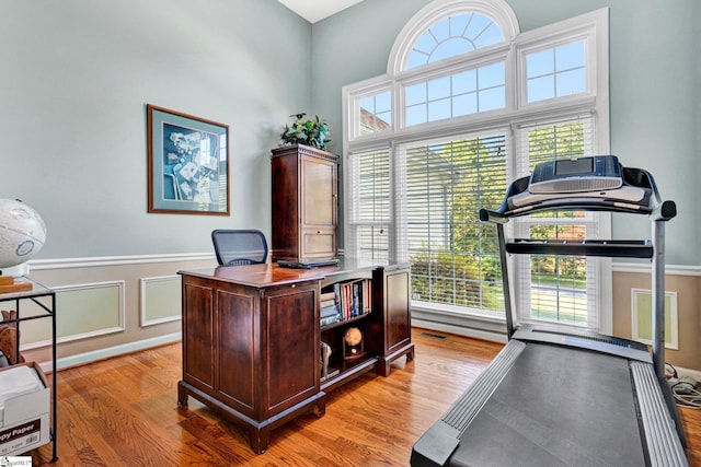 6 Shallow Creek Ct, Fountain Inn, SC 29644 - home office featuring light wood finished floors, a wealth of natural light, and visible vents