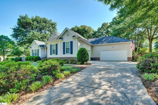 6 Shallow Creek Ct, Fountain Inn, SC 29644 - ranch-style house with concrete driveway, brick siding, and a garage