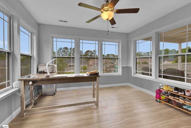 301 Highland Springs Loop, Inman, SC 29349 - office with wood finished floors, baseboards, and a ceiling fan