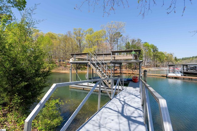 dock featuring a water view
