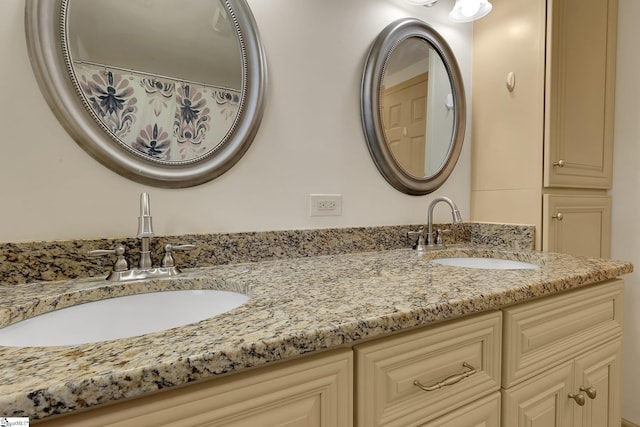 bathroom with double vanity