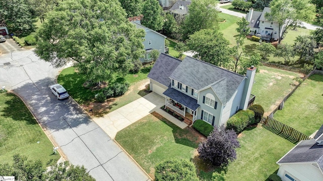 aerial perspective of suburban area