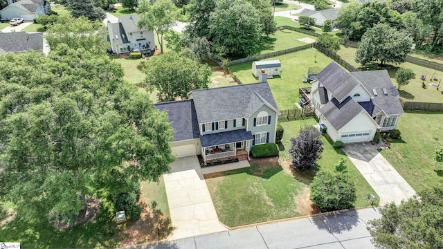 aerial perspective of suburban area