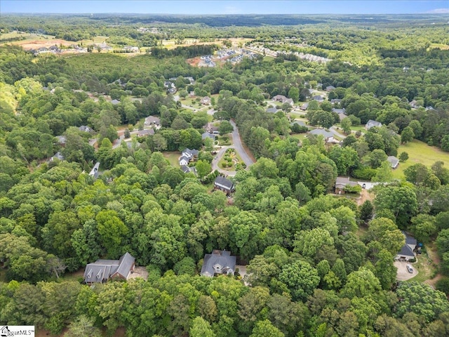 drone / aerial view of a forest