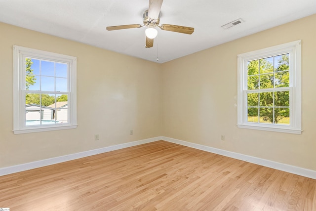 2028 Haven Ct, Boiling Springs, SC 29316 - empty room with plenty of natural light, light wood-type flooring, baseboards, and ceiling fan