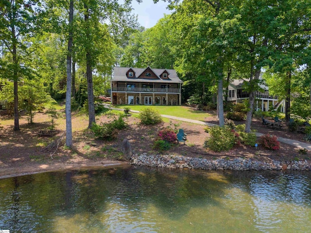 295 Sugarhill Rd, Seneca, SC 29672 - back of property featuring a water view and a lawn