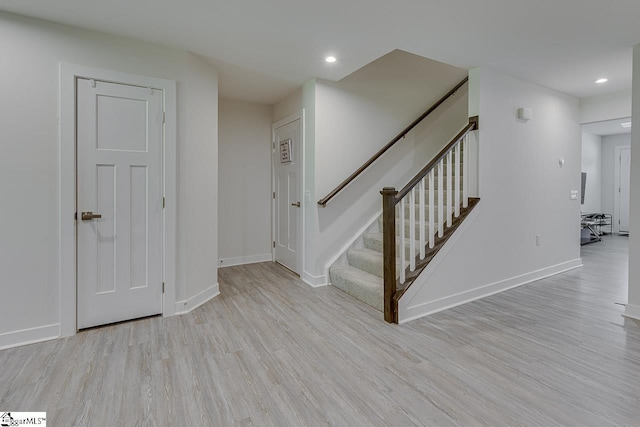 321 Aldworth Ln, Fountain Inn, SC 29644 - foyer entrance featuring wood finished floors, stairs, recessed lighting, and baseboards
