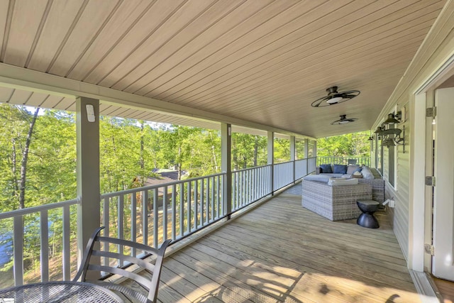 451 Cedar Creek Rd, Sunset, SC 29685 - wooden deck with view of scattered trees