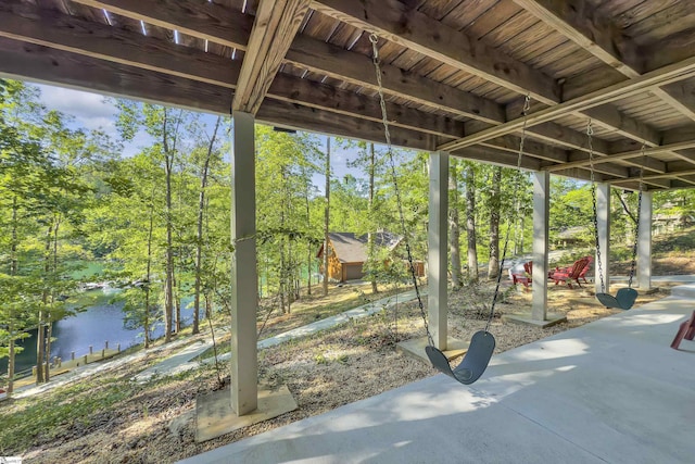 451 Cedar Creek Rd, Sunset, SC 29685 - view of patio with a water view and view of scattered trees