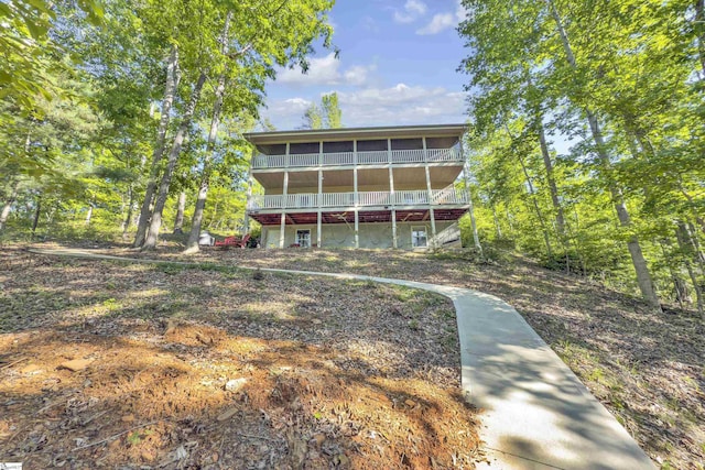 451 Cedar Creek Rd, Sunset, SC 29685 - rear view of property featuring a sunroom