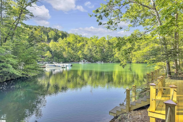 451 Cedar Creek Rd, Sunset, SC 29685 - dock with a water view and a forest view