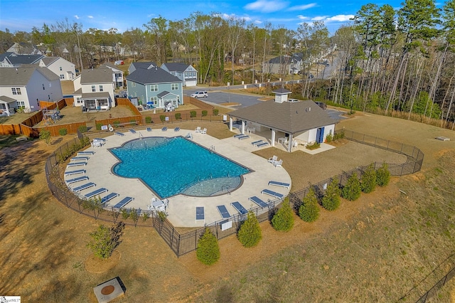215 Sun Garden Ct, Greenville, SC 29615 - community pool with a fenced backyard, a residential view, and a patio