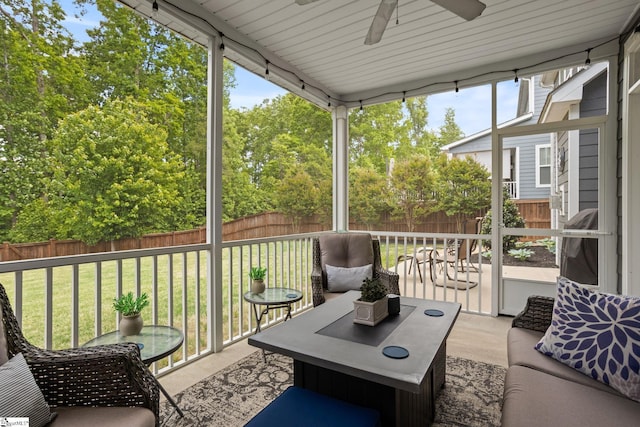 916 Lockhurst Dr, Simpsonville, SC 29681 - sunroom with a ceiling fan