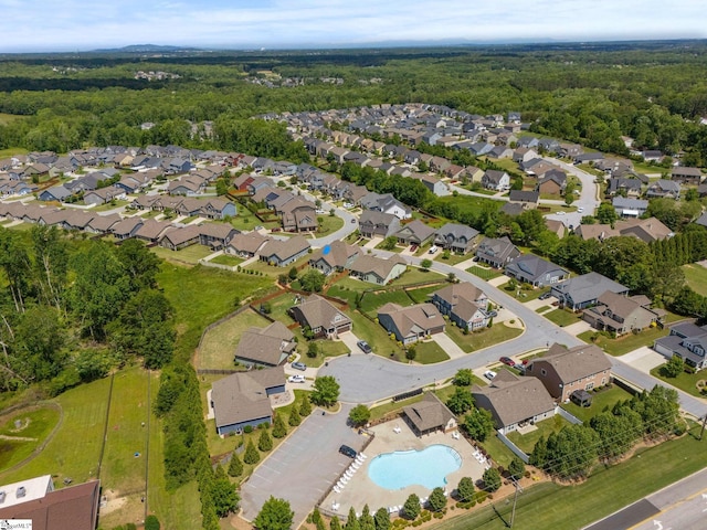 916 Lockhurst Dr, Simpsonville, SC 29681 - view of property location with a pool, a forest, and nearby suburban area