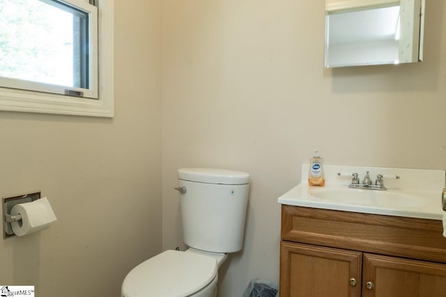 bathroom with toilet and vanity