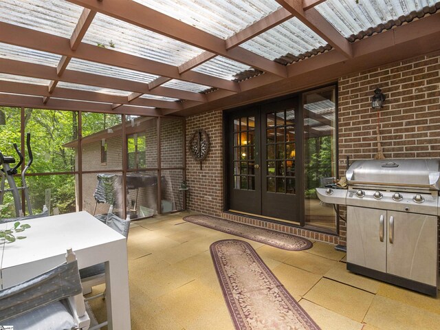 132 Rosecrest Rd, Spartanburg, SC 29303 - unfurnished sunroom featuring french doors