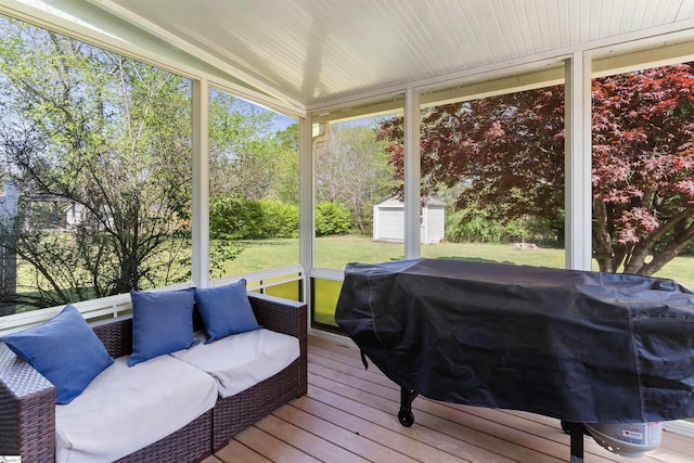 view of sunroom