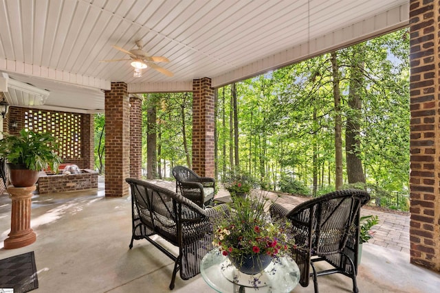201 King Eider Way, Taylors, SC 29687 - view of patio with a ceiling fan and an outdoor hangout area