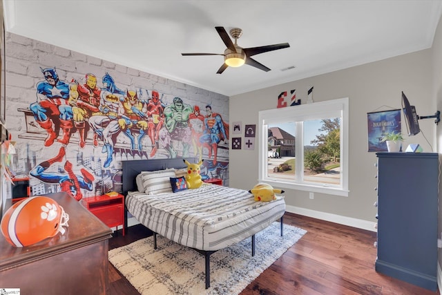 100 Bent Willow Way, Easley, SC 29642 - bedroom with wood finished floors, crown molding, baseboards, and ceiling fan