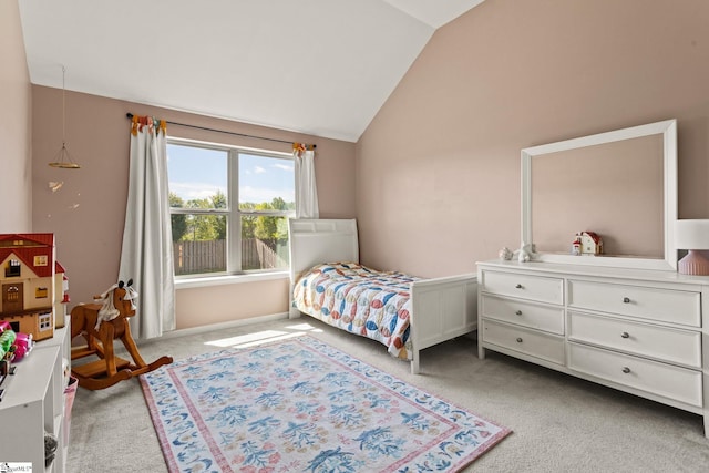 706 Airdale Ln, Simpsonville, SC 29680 - bedroom with light colored carpet and lofted ceiling