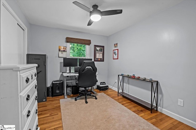 11 Christopher St, Greenville, SC 29617 - office featuring ceiling fan, light wood-style flooring, and baseboards