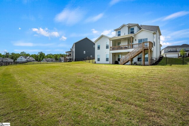 139 Ridgeline Row, Central, SC 29630 - back of property with stairway and a wooden deck