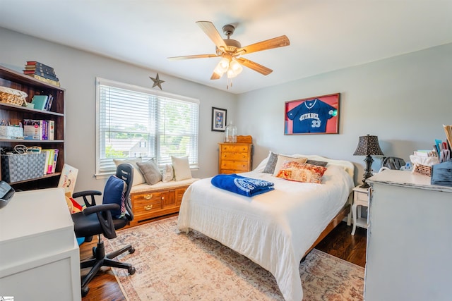 147 Daniel Dr, Easley, SC 29642 - bedroom with wood finished floors, an office area, and a ceiling fan