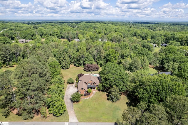 bird's eye view of a heavily wooded area